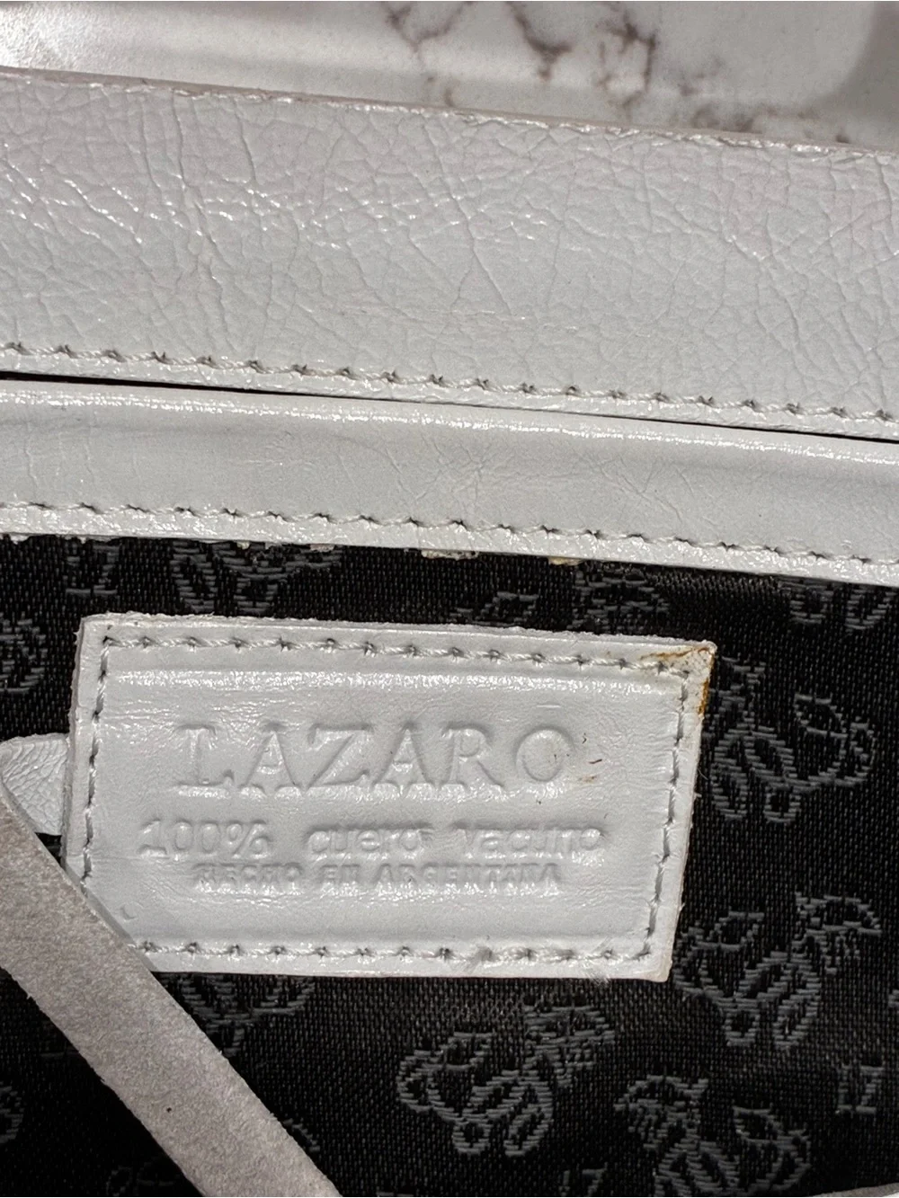 Lazaro Argentinian White Cowhide Leather Cutout Architectural Oversized Clutch